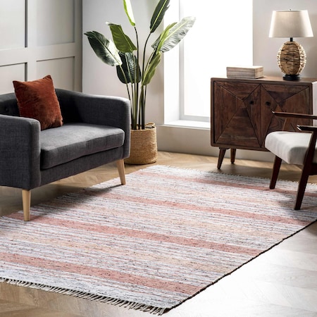 Nuloom Seraphina Mottled Stipe Cotton Tassel Area Rug 5ft x 8ft NERG02B-508